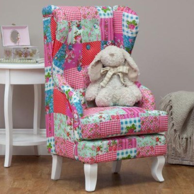 Kids Boho Patchwork High Back Arm Chair