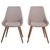 Set of 2 Archer Fabric Chairs - Latte