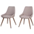 Set of 2 Archer Fabric Chairs - Latte
