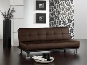 Modern Faux Leather Wooden Frame Brown S
