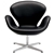 Replica Arne Jacobsen Premium Black Bonded Leather Swan Chair – Sofa