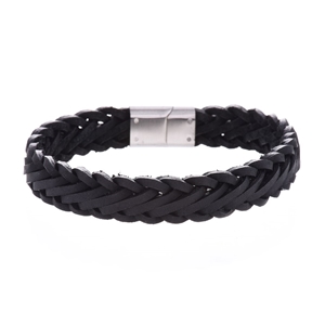 NEW Men's Braided Leather Bracelet With 