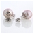 Pink Pearl & Cubic Zirconia Sterling Silver Stud Earrings