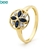 Bee Sapphire Ring - Flower Petals - With Diamond