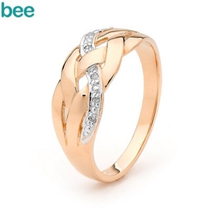 Bee Diamond Plait Ring