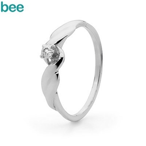Bee White Gold Diamond Love Ring