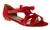 Nat-Sui Biscoti Red Fur Flat Sandals