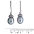 Grey Pearl & Cubic Zirconia Sterling Silver Drop Earrings