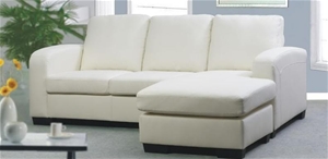 White Eden Bonded Leather 3 Seater Sofa 