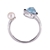 NEW Lulu Flamingo Sterling Silver Open Blue Topaz and Pearl Addison Ring
