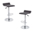 2x Brown PVC Contemporary S-Curve Kitchen Bar Stools