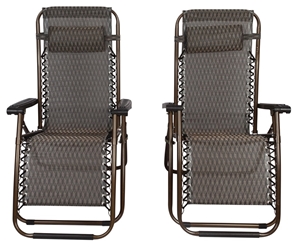 2 x Bronze Lounge Chairs - Patio Outdoor