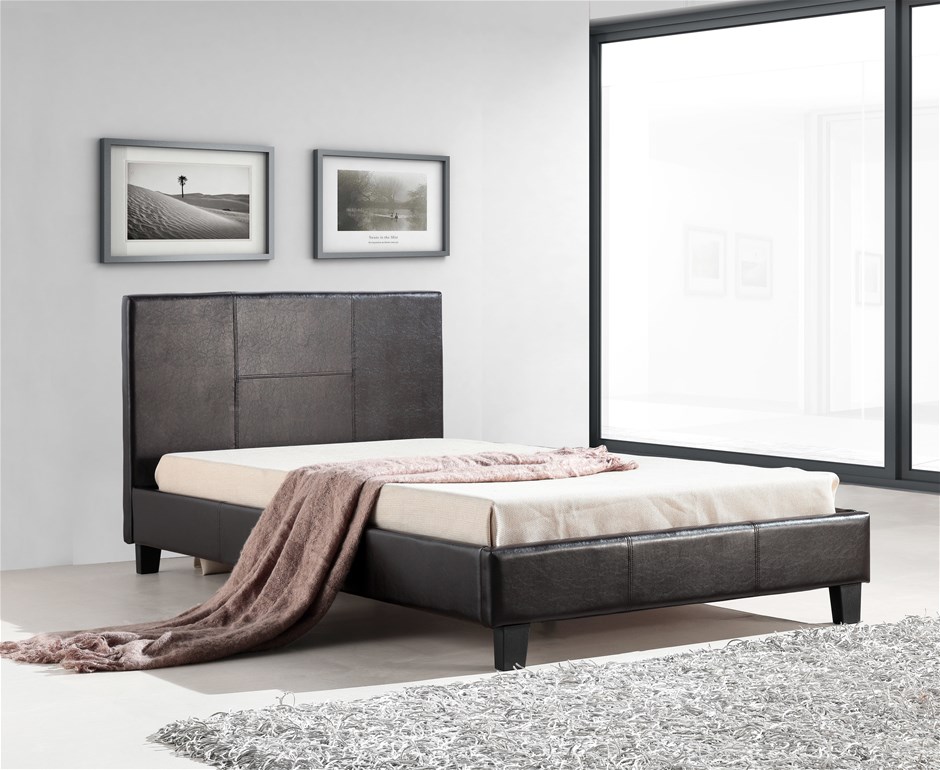 King Single Pu Leather Bed Frame Brown, How Much Do Single Bed Frames Cost