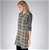 Sandwich Woven Check Tunic Dress With Knit Sleeves