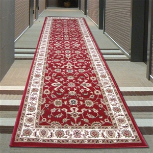 Classic Design Runner - Red with Ivory B