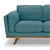 3 Seater Sofa Teal Fabric Lounge Set for Living Room Couch Wooden Frame