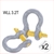 (Pack of 2) Bow Shackle Rated WLL 3.2T Yellow Pin 4WD Recovery