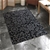 Indoor Outdoor Fine Damask Design Rug - Black - 160 x 110cm