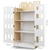 Artiss 4 Tier Kids Wooden Bookshelf - White & Natural Grain