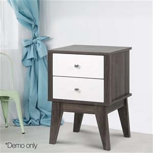 Artiss Bedside Table with Drawers - Whit