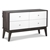 Artiss Side Table with Drawers - White & Dark grey