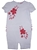 Plum Baby White Romper Suits with Red Floral Design