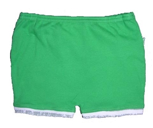 Plum Baby Green Shorts with Elastic Wais