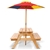 Keezi Kids Wooden Picnic Table Set with Umbrella