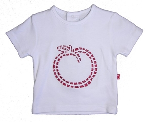Plum Baby White T-Shirt with Red Embroid