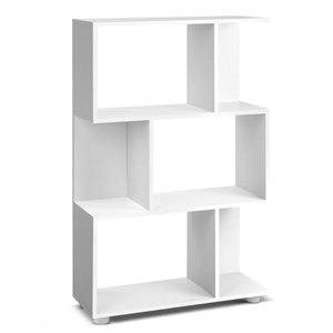 Artiss 3 Tier Zig Zag Bookshelf - White