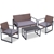 Gardeon 4pc Patio Set Outdoor Furniture Wicker Garden Lawn Sofa Seat Brown