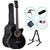 ALPHA 38 Inch Wooden Acoustic Guitar Classical Folk Full Size Black