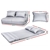 Artiss Lounge Sofa Bed Floor Recliner Chaise Folding Linen Fabric