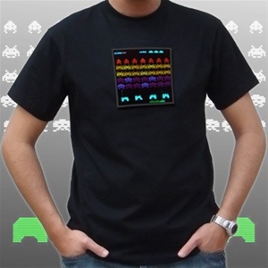 Animated Space Invaders EL T-Shirt - Lar