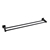 Square Black Double Towel Rail 800mm Stainless Steel Wall Mounted