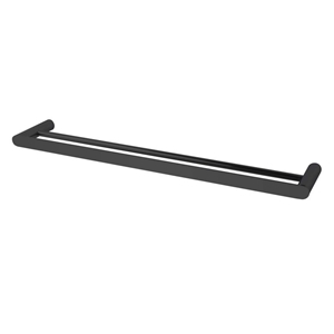 Black Double Towel Rail 800mm Stainless 