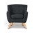 Keezi Kids Sofa Armchair Black Linen Lounge Nordic French Couch Room