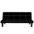 Sarantino 2 Seater Modular Faux Leather Fabric Sofa Bed Couch - Black