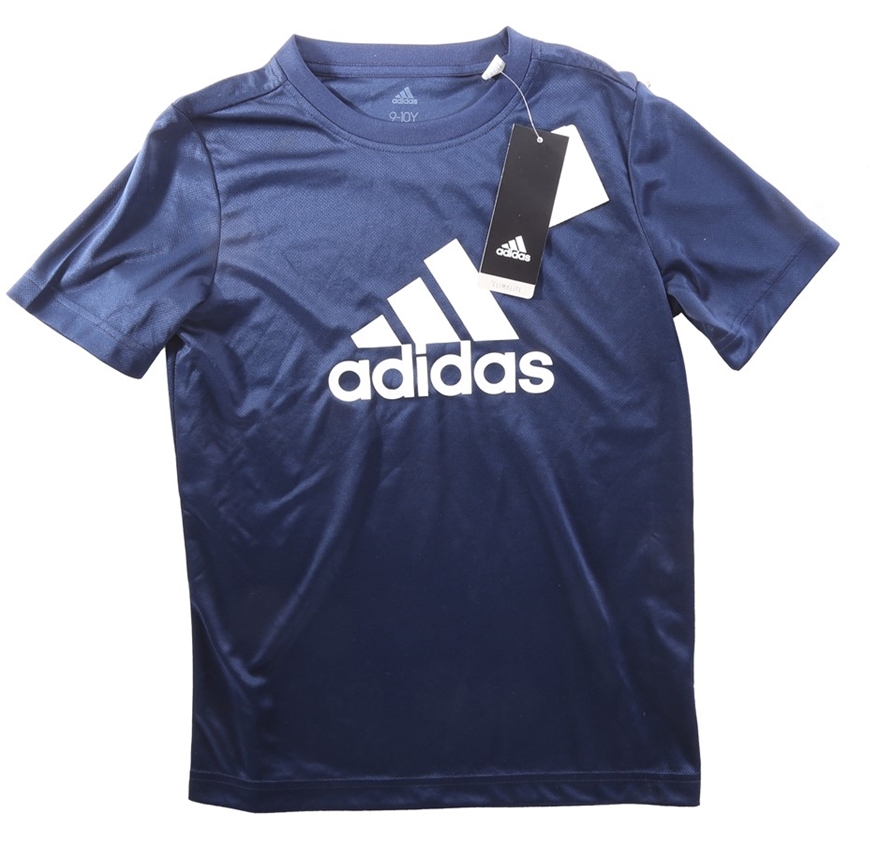 ADIDAS Boy`s GU T-Shirt, Size 9-10Y, Polyester, Navy. Buyers Note ...