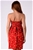 Zhouk Bow Print Rouched Bust Dress