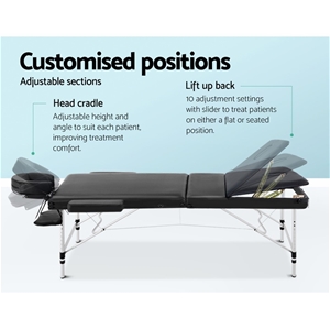 Zenses Massage Table 75cm Portable 3 Fol