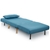 Sarantino Adjustable Corner Sofa 1 Seater Lounge Linen Bed Seat - Blue