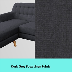 Linen Corner Wooden Sofa Couch Lounge L-