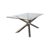 Dining Table in Crisscross Glossy Stainless Steel Base with 12mm Glass Top