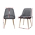 Artiss Dining Chairs Retro Cafe Kitchen Modern Iron Legs Velvet Grey x2