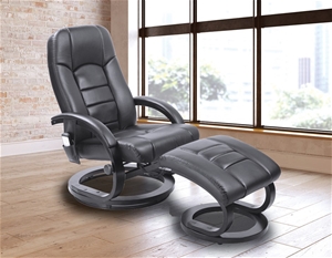 PU Leather Massage Chair Recliner Ottoma