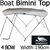 Boat Bimini Top Canopy 4 Bow 170 - 190cm Grey