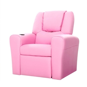 Keezi Kids Recliner Chair Pink PU Leathe