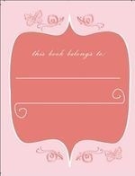 Pink Butterfly Bookplates