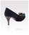 Niclaire Suede Leather Metal Heel Bow Pumps